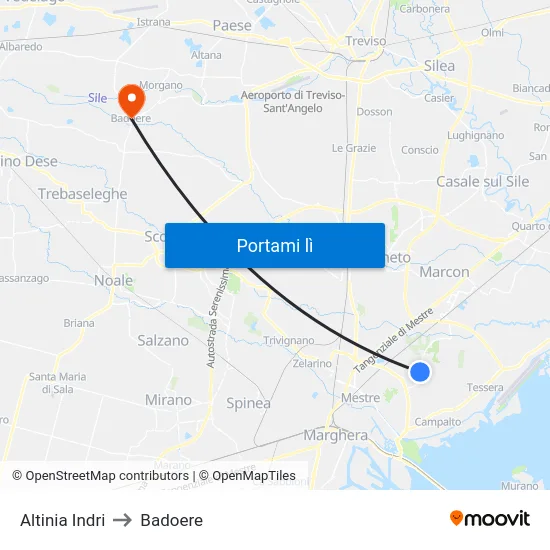 Altinia Indri to Badoere map