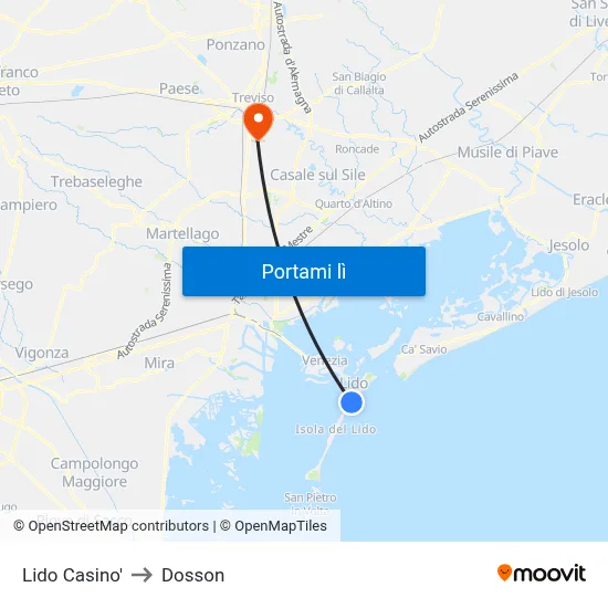 Lido Casino' to Dosson map