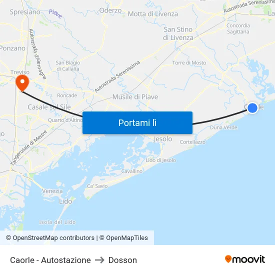 Caorle - Autostazione to Dosson map
