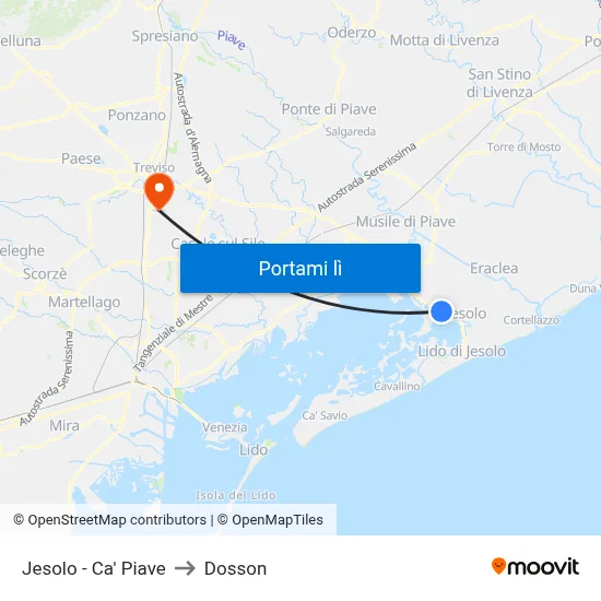 Jesolo - Ca' Piave to Dosson map