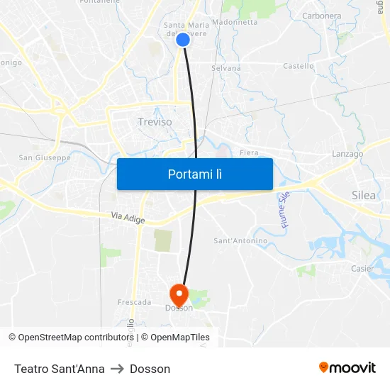 Teatro Sant'Anna to Dosson map