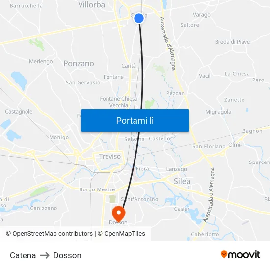 Catena to Dosson map