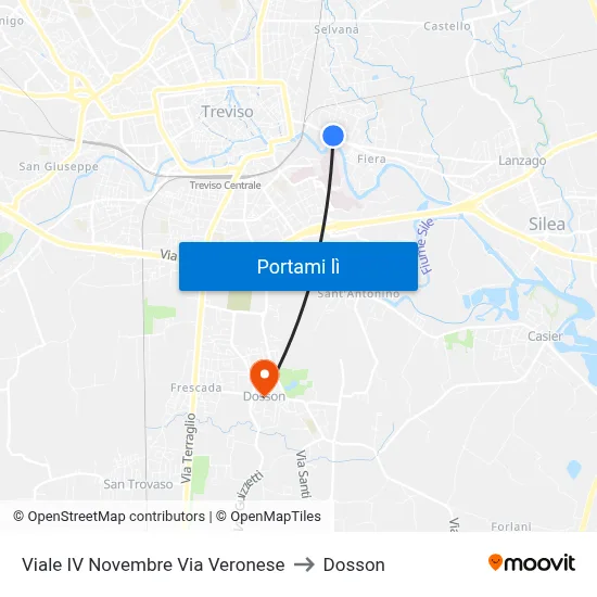Viale IV Novembre Via Veronese to Dosson map