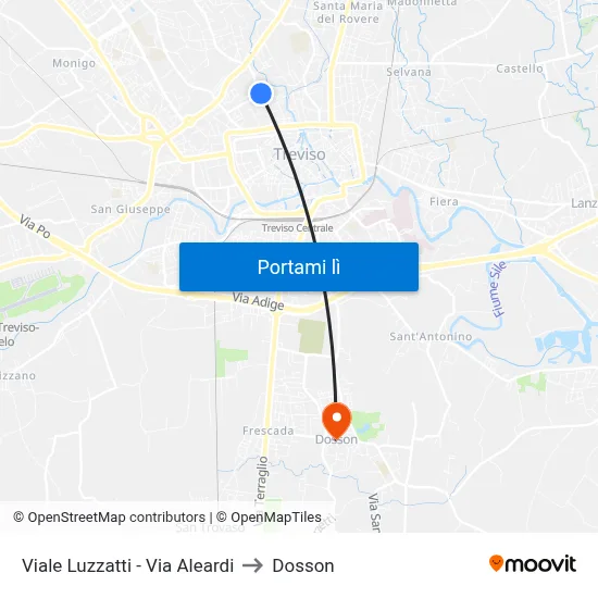 Viale Luzzatti - Via Aleardi to Dosson map