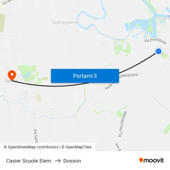 Casier Scuole Elem. to Dosson map
