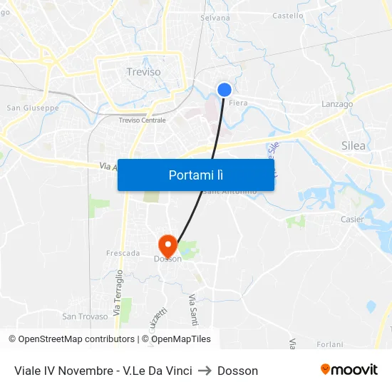 Viale IV Novembre - V.Le Da Vinci to Dosson map