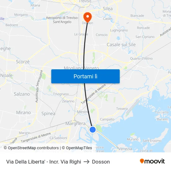 Via Della Liberta' - Incr. Via Righi to Dosson map