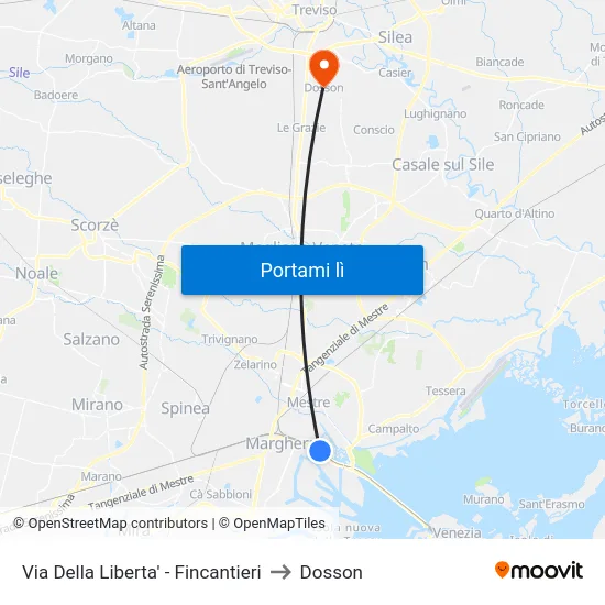 Via Della Liberta' - Fincantieri to Dosson map