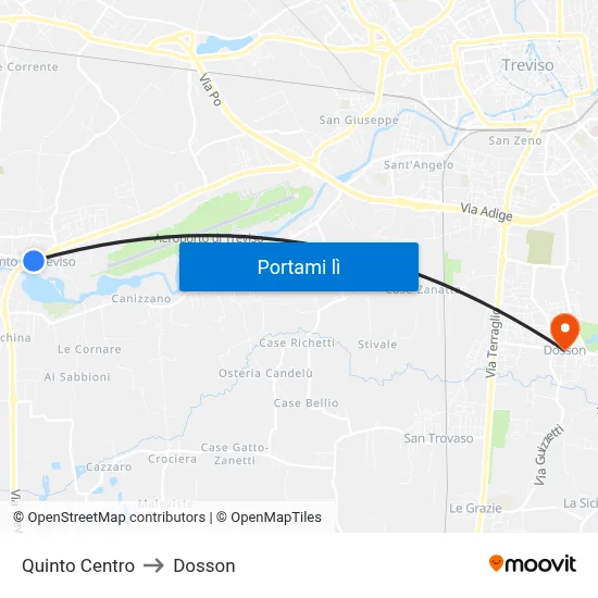 Quinto  Centro to Dosson map