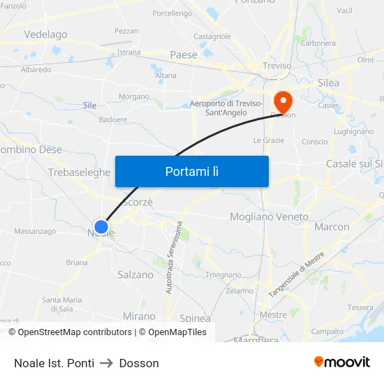 Noale Ist. Ponti to Dosson map