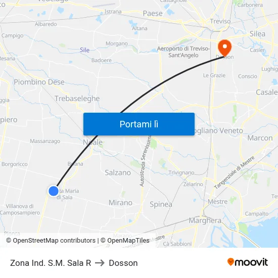 Zona Ind. S.M. Sala R to Dosson map