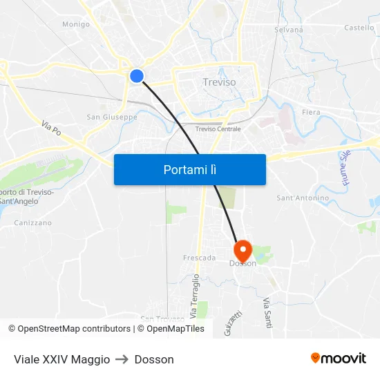 Viale XXIV Maggio to Dosson map
