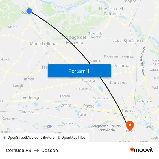 Cornuda FS to Dosson map
