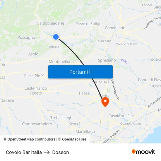 Covolo Bar Italia to Dosson map