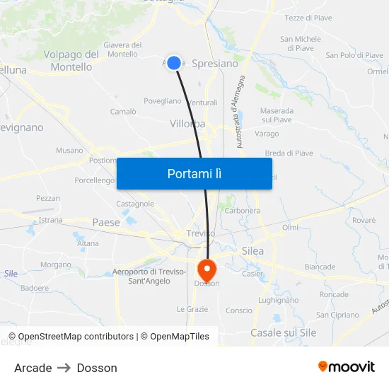 Arcade to Dosson map