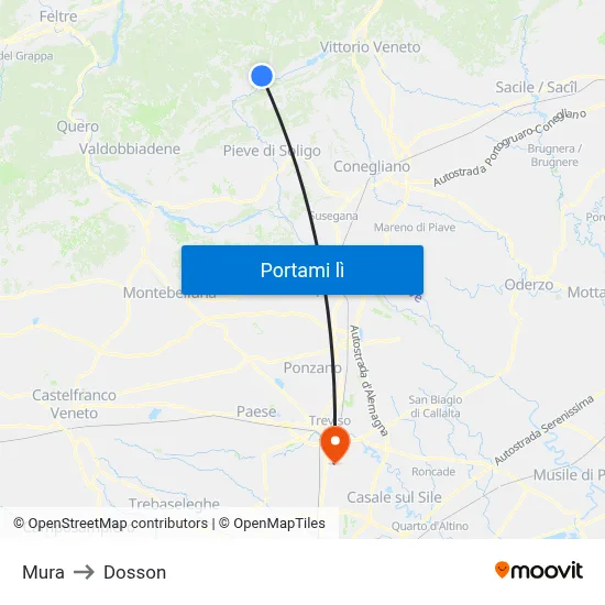 Mura to Dosson map