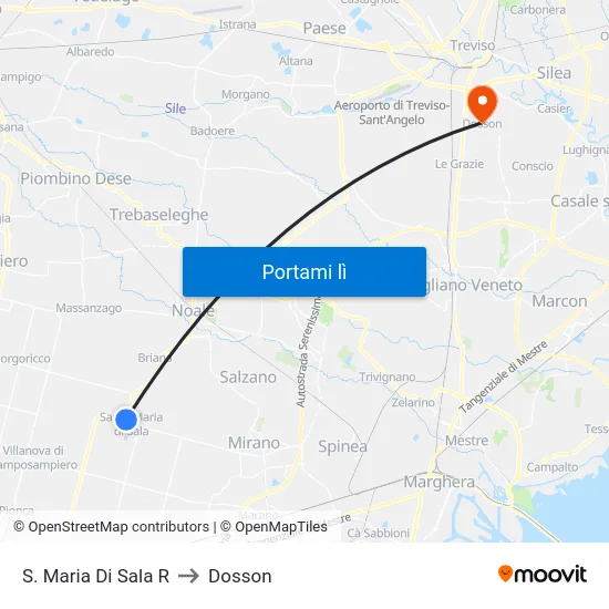 S. Maria Di Sala R to Dosson map