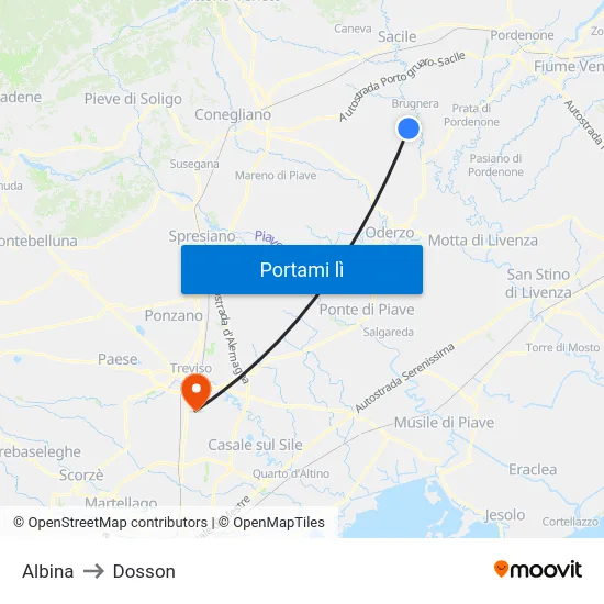 Albina to Dosson map