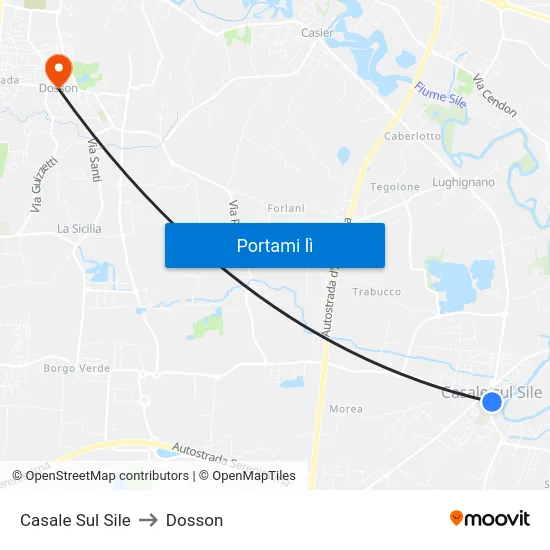 Casale Sul Sile to Dosson map