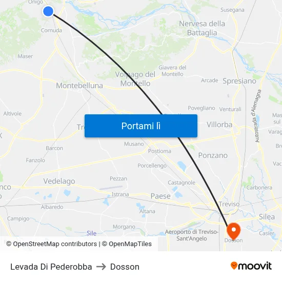 Levada Di Pederobba to Dosson map