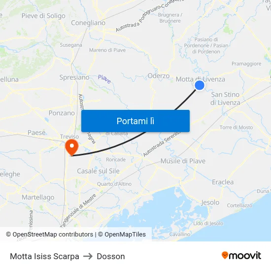 Motta  Isiss Scarpa to Dosson map