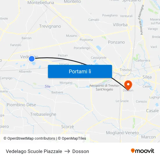Vedelago Scuole  Piazzale to Dosson map