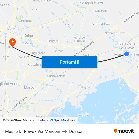 Musile Di Piave - Via Marconi to Dosson map