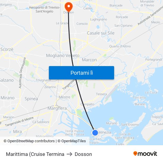 Marittima (Cruise Termina to Dosson map
