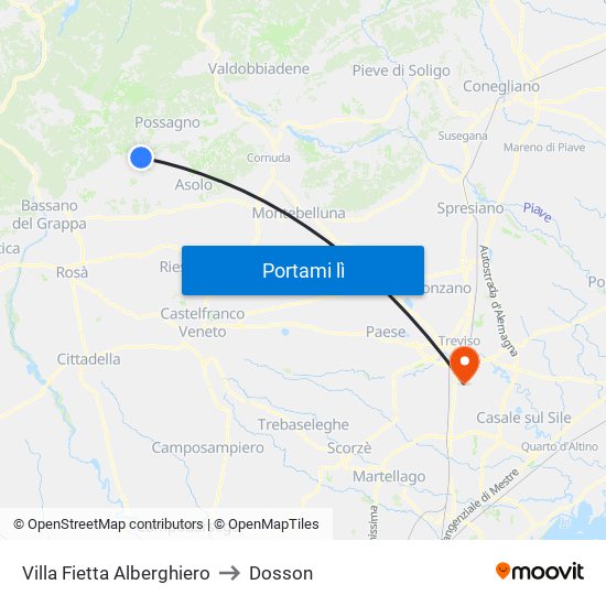 Villa Fietta Alberghiero to Dosson map
