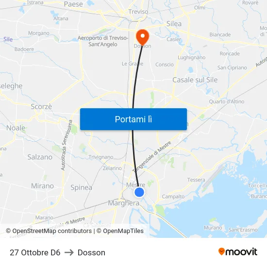 27 Ottobre D6 to Dosson map