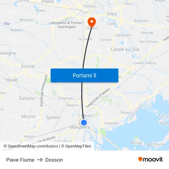 Piave Fiume to Dosson map