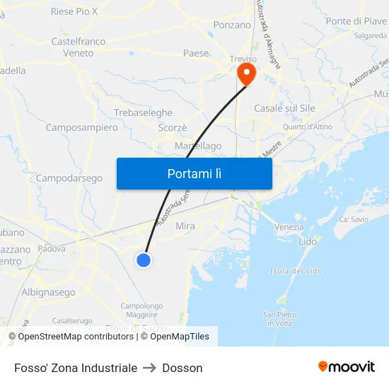 Fosso' Zona Industriale to Dosson map