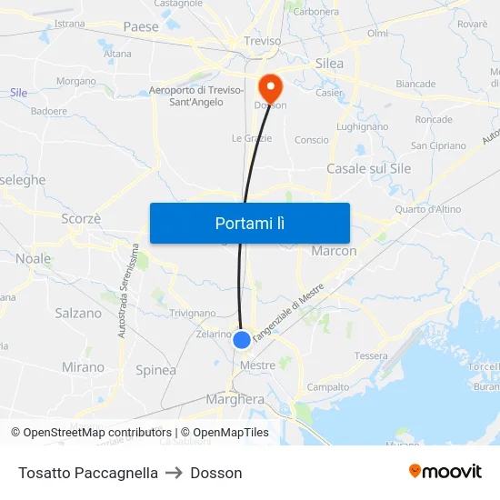 Tosatto Paccagnella to Dosson map