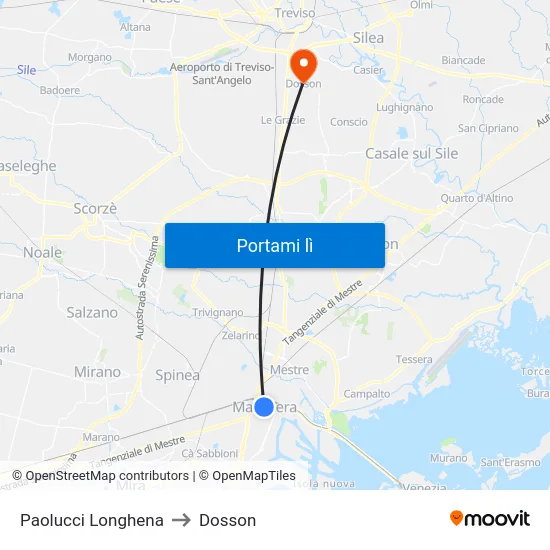 Paolucci Longhena to Dosson map