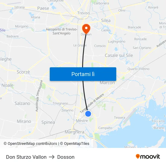 Don Sturzo Vallon to Dosson map