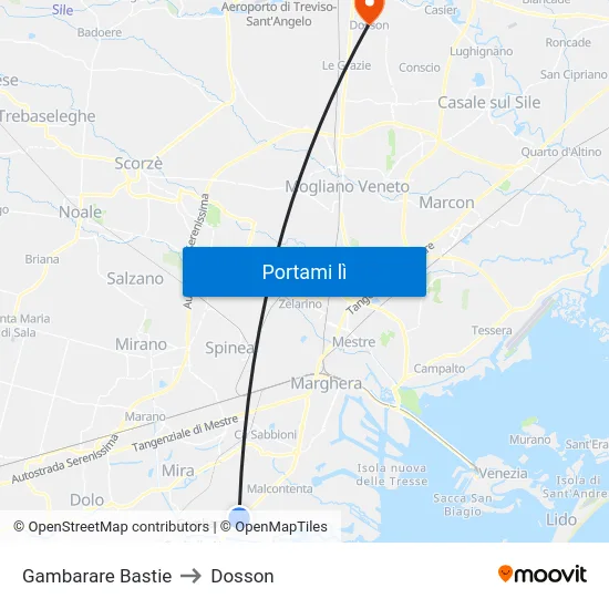 Gambarare Bastie to Dosson map