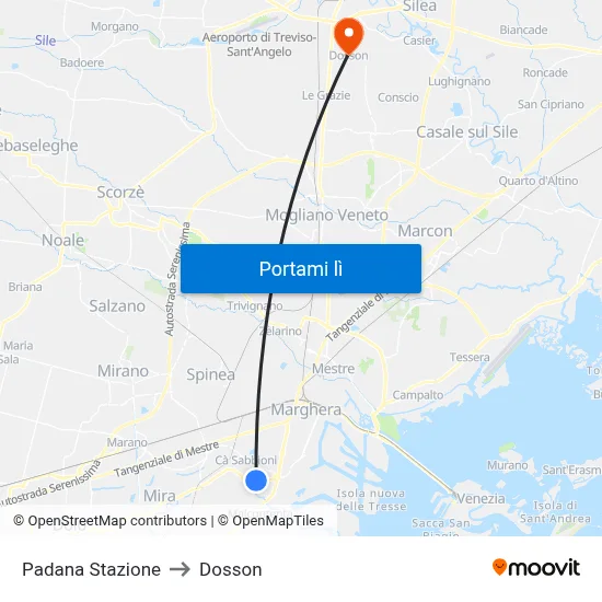 Padana Stazione to Dosson map