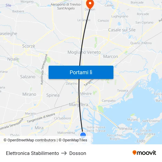 Elettronica  Stabilimento to Dosson map