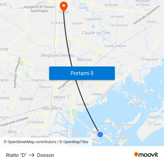 Rialto "D" to Dosson map
