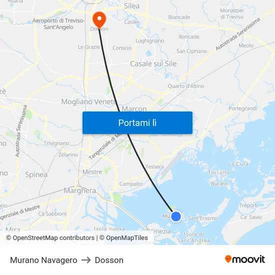 Murano Navagero to Dosson map