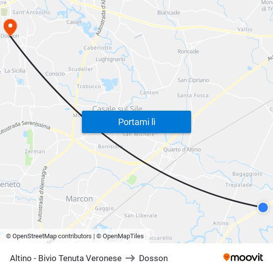 Altino - Bivio Tenuta Veronese to Dosson map