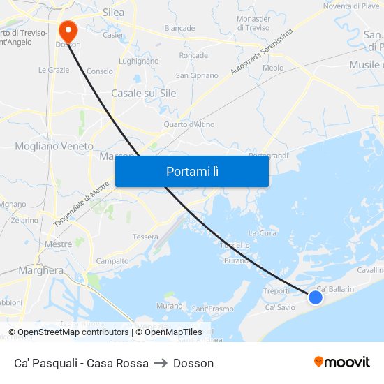 Ca' Pasquali - Casa Rossa to Dosson map