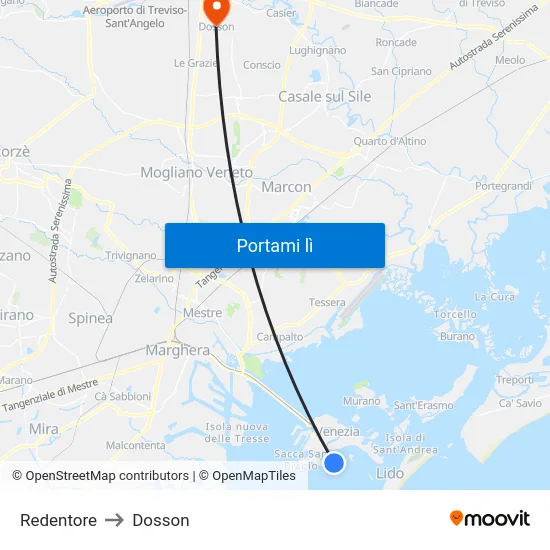 Redentore to Dosson map