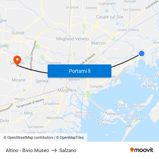 Altino - Bivio Museo to Salzano map