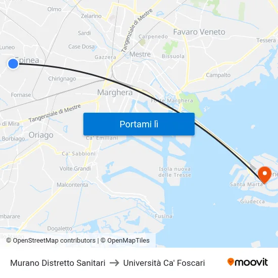Murano Distretto Sanitari to Università Ca' Foscari map