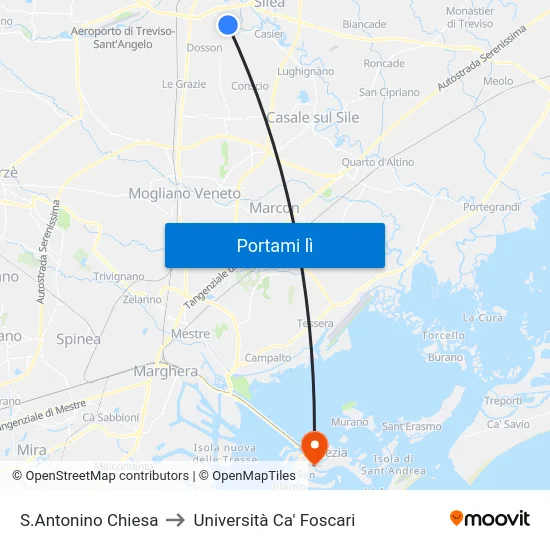 S.Antonino Chiesa to Università Ca' Foscari map