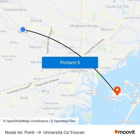 Noale Ist. Ponti to Università Ca' Foscari map