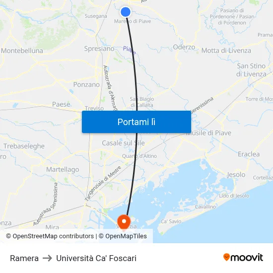 Ramera to Università Ca' Foscari map