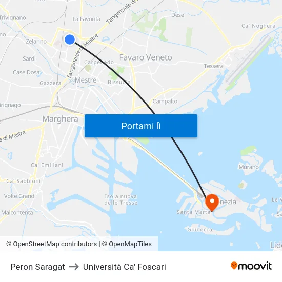 Peron Saragat to Università Ca' Foscari map