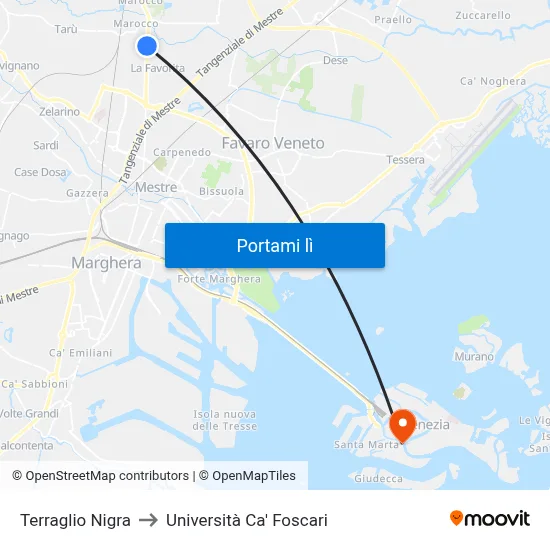 Terraglio Nigra to Università Ca' Foscari map